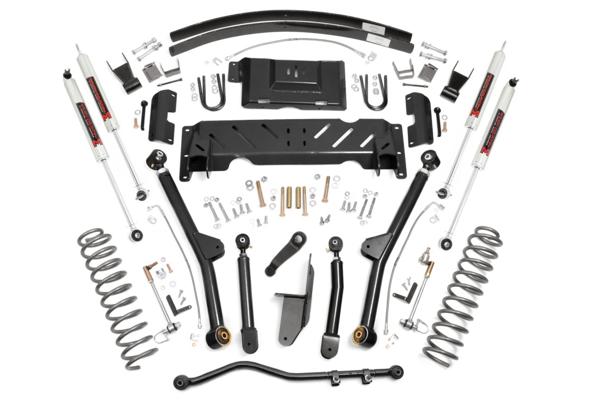 Jeep Cherokee Suspension Lift Kit - Rough Country - 4.5 Inch Lift Kit | Long Arm | RR AAL | NP231 | M1 - '84-'01